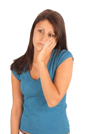 A woman with a painful toothache